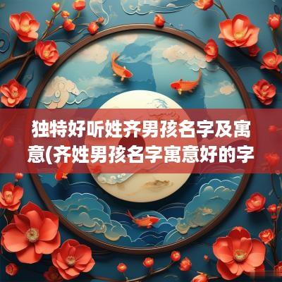 独特好听姓齐男孩名字及寓意(齐姓男孩名字寓意好的字有那些)