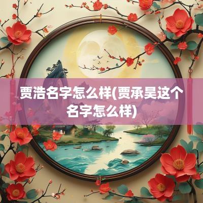 贾浩名字怎么样(贾承昊这个名字怎么样)