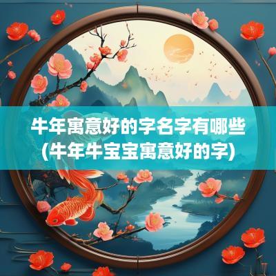 蛇年寓意好的字名字有哪些(蛇年牛宝宝寓意好的字)