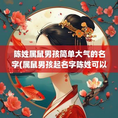 陈姓属鼠男孩简单大气的名字(属鼠男孩起名字陈姓可以吗怎么起)