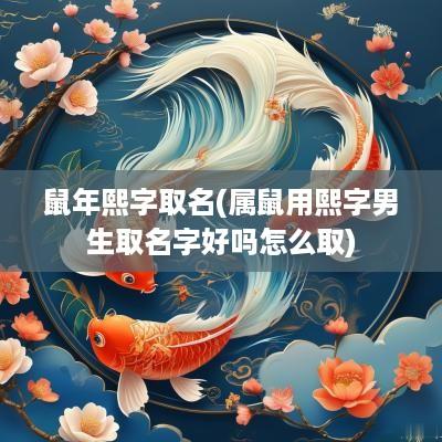 蛇年熙字取名(属鼠用熙字男生取名字好吗怎么取)
