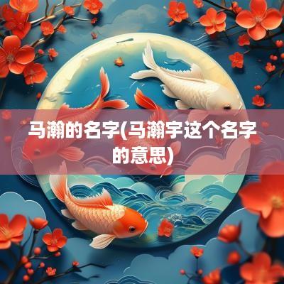 马瀚的名字(马瀚宇这个名字的意思)