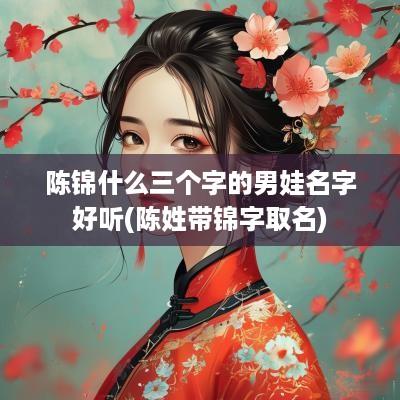 陈锦什么三个字的男娃名字好听(陈姓带锦字取名)