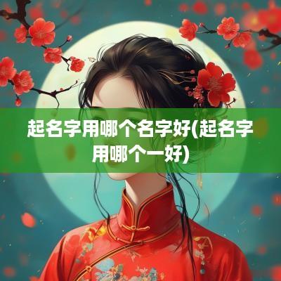 起名字用哪个名字好(起名字用哪个一好)