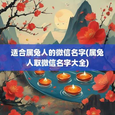 适合属兔人的微信名字(属兔人取微信名字大全)