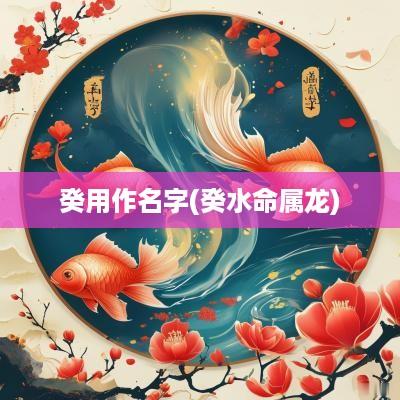 癸用作名字(癸水命属龙)