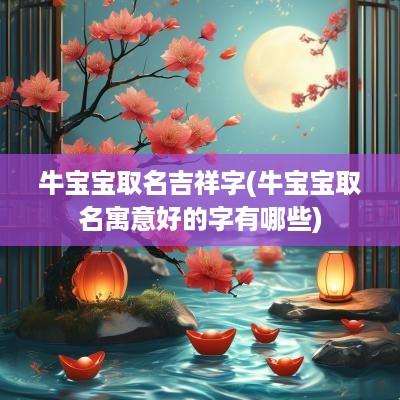 牛宝宝取名吉祥字(牛宝宝取名寓意好的字有哪些)