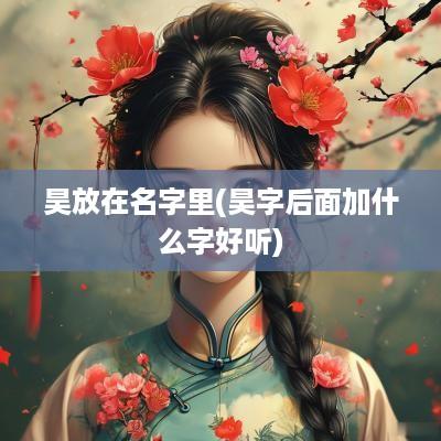 昊放在名字里(昊字后面加什么字好听)