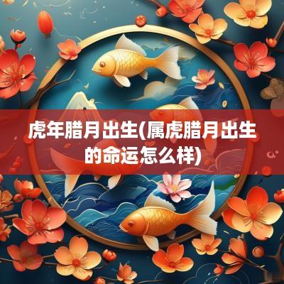 蛇年腊月出生(属虎腊月出生的命运怎么样)