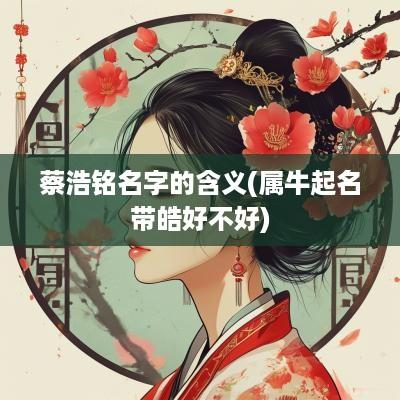 蔡浩铭名字的含义(属牛起名带皓好不好)