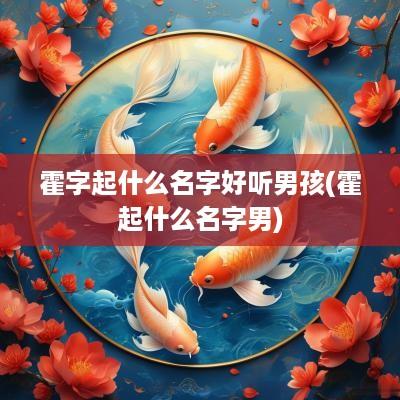 霍字起什么名字好听男孩(霍起什么名字男)