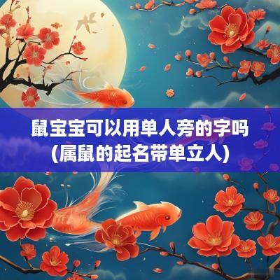 鼠宝宝可以用单人旁的字吗(属鼠的起名带单立人)