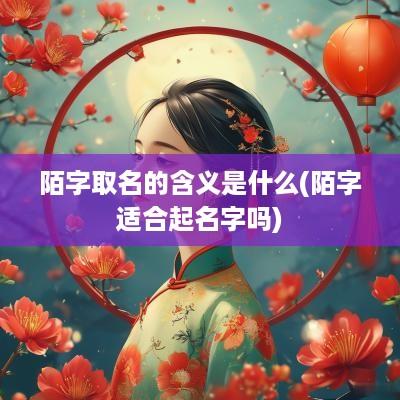 陌字取名的含义是什么(陌字适合起名字吗)