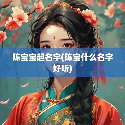 陈宝宝起名字(陈宝什么名字好听)