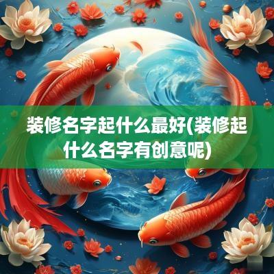 装修名字起什么最好(装修起什么名字有创意呢)