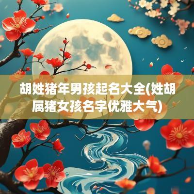 胡姓猪年男孩起名大全(姓胡属猪女孩名字优雅大气)