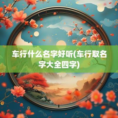 车行什么名字好听(车行取名字大全四字)