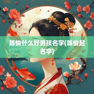 陈俊什么好男孩名字(陈俊起名字)