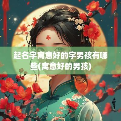 起名字寓意好的字男孩有哪些(寓意好的男孩)