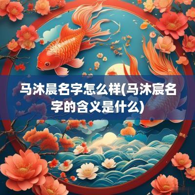 马沐晨名字怎么样(马沐宸名字的含义是什么)