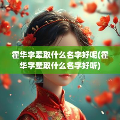 霍华字辈取什么名字好呢(霍华字辈取什么名字好听)