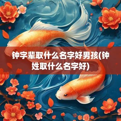 钟字辈取什么名字好男孩(钟姓取什么名字好)