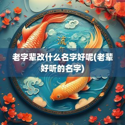老字辈改什么名字好呢(老辈好听的名字)