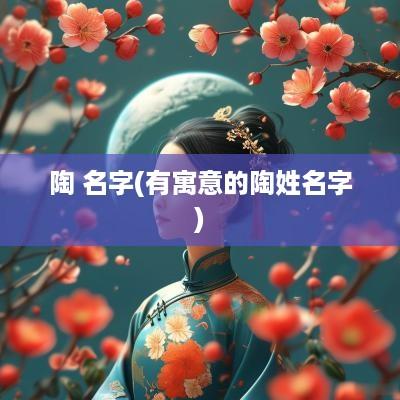 陶 名字(有寓意的陶姓名字)