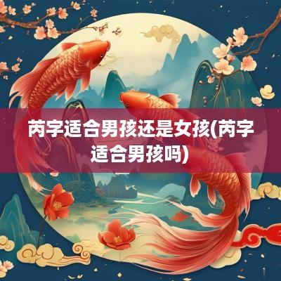 芮字适合男孩还是女孩(芮字适合男孩吗)