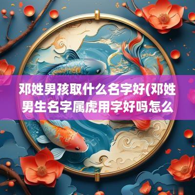 邓姓男孩取什么名字好(邓姓男生名字属虎用字好吗怎么取)