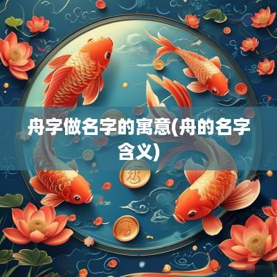 舟字做名字的寓意(舟的名字含义)