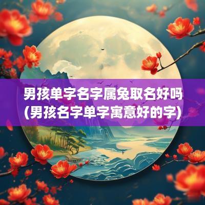 男孩单字名字属兔取名好吗(男孩名字单字寓意好的字)