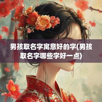 男孩取名字寓意好的字(男孩取名字哪些字好一点)