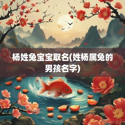 杨姓兔宝宝取名(姓杨属兔的男孩名字)