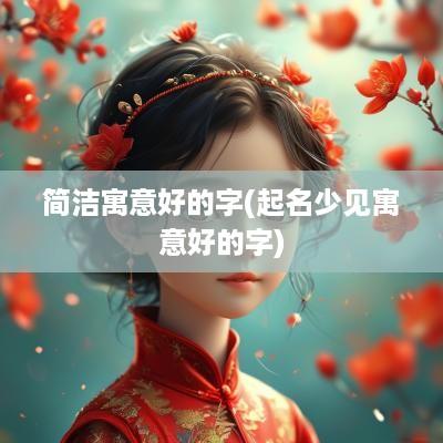 简洁寓意好的字(起名少见寓意好的字)