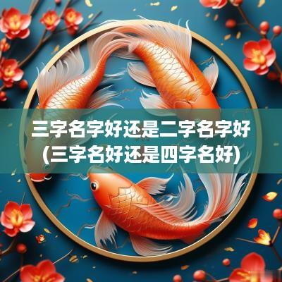 三字名字好还是二字名字好(三字名好还是四字名好)