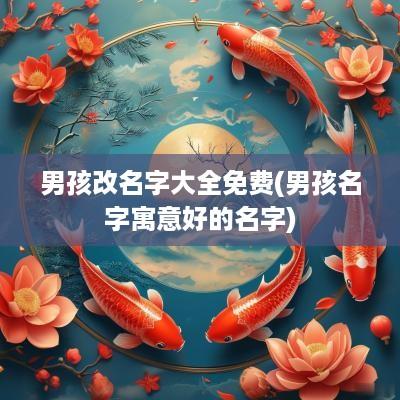 男孩改名字大全免费(男孩名字寓意好的名字)