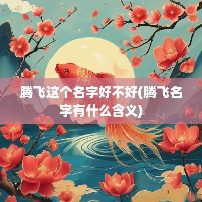 腾飞这个名字好不好(腾飞名字有什么含义)