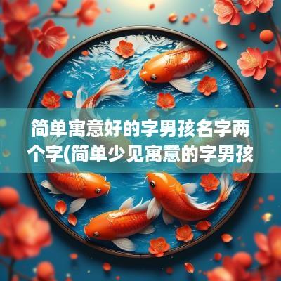 简单寓意好的字男孩名字两个字(简单少见寓意的字男孩)
