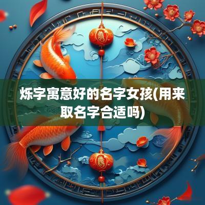 烁字寓意好的名字女孩(用来取名字合适吗)