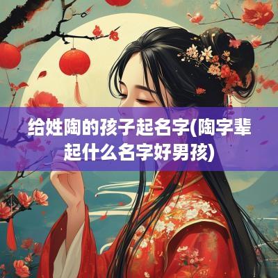 给姓陶的孩子起名字(陶字辈起什么名字好男孩)