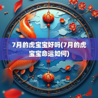 7月的虎宝宝好吗(7月的虎宝宝命运如何)