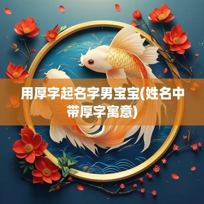 用厚字起名字男宝宝(姓名中带厚字寓意)