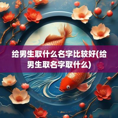 给男生取什么名字比较好(给男生取名字取什么)