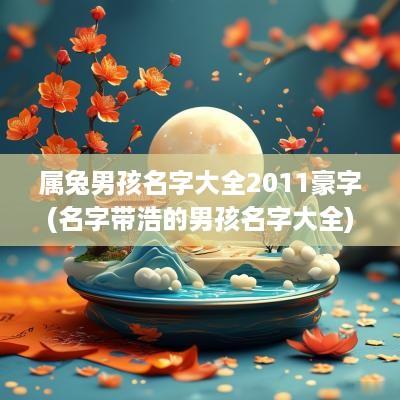 属兔男孩名字大全2011豪字(名字带浩的男孩名字大全)