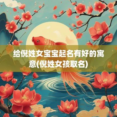 给倪姓女宝宝起名有好的寓意(倪姓女孩取名)