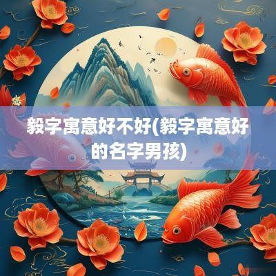 毅字寓意好不好(毅字寓意好的名字男孩)