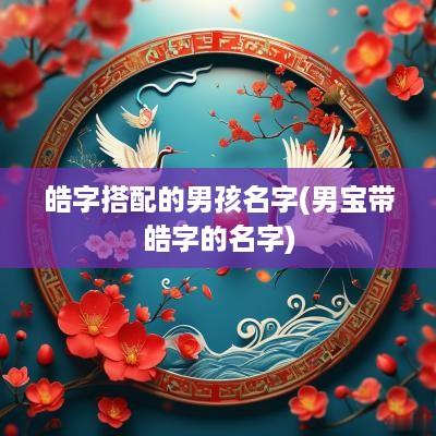 皓字搭配的男孩名字(男宝带皓字的名字)