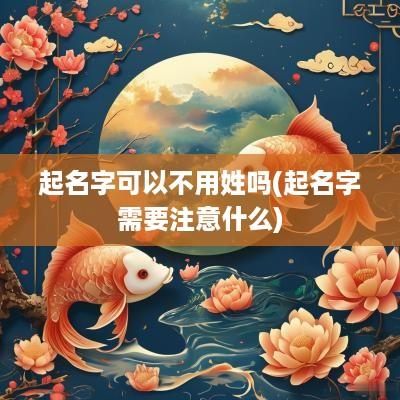 起名字可以不用姓吗(起名字需要注意什么)