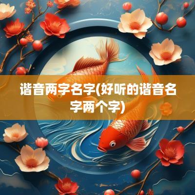 谐音两字名字(好听的谐音名字两个字)